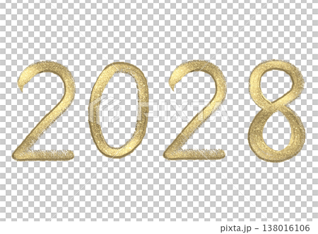 金の2028手書き数字 138016106
