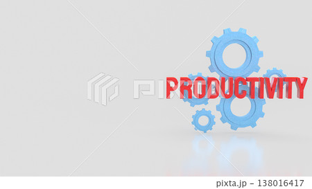 Productivity Concept With Gears On Clean Background 3d render. 138016417