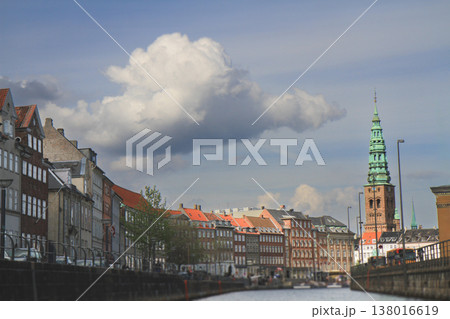 View of Copenhagen canal with Nikolaj Kunsthal tower View of Copenhagen canal with Nikolaj Kunsthal tower 138016619