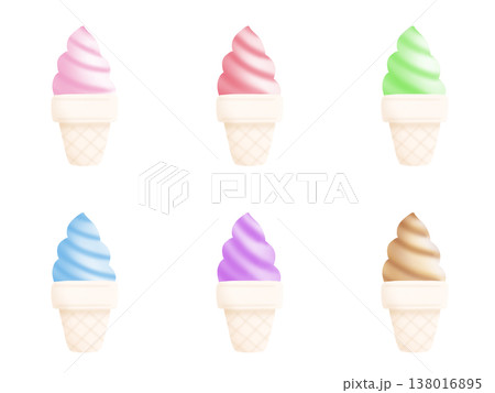 カラフルなアイスクリームのセット 138016895