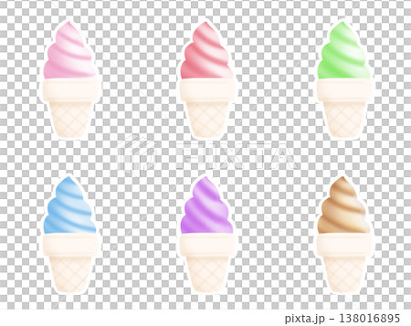 カラフルなアイスクリームのセット 138016895