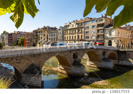 Medieval stone arched Latin Bridge in Sarajevo, Bosnia and Herzegovina Medieval stone arched Latin Bridge in Sarajevo, Bosnia and Herzegovina 138017555
