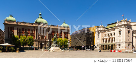 View of Republic Square in Belgrade View of Republic Square in Belgrade 138017564