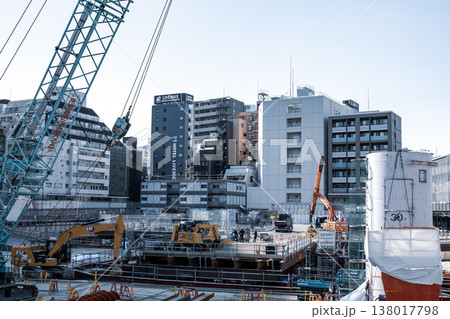 大規模建設現場のある都市風景 再開発中の池袋 2026.02 b-5 クールカラー 大規模建設現場のある都市風景 再開発中の池袋 2026.02 b-5 クールカラー 138017798