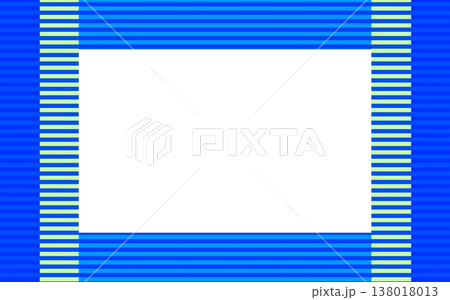 ボーダー模様　フレーム　ホワイトスペース　ブルー 138018013