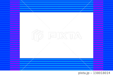 ボーダー模様　フレーム　ホワイトスペース　ブルー 138018014
