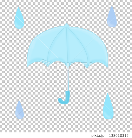 一把淺藍色雨傘和一套雨具,可在雨季使用。 一把淺藍色雨傘和一套雨具,可在雨季使用。 138018315