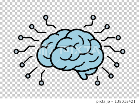A simple line drawing of a brain and circuits, symbolizing AI. A simple line drawing of a brain and circuits, symbolizing AI. 138018421