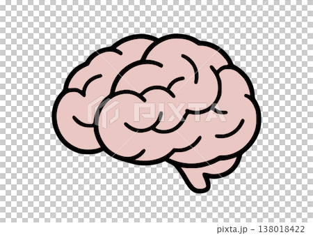 Simple line drawing icon of a brain Simple line drawing icon of a brain 138018422