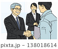 ビジネス面談で握手をする人物たちのイラスト 138018614