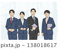 ビジネスパーソン4人のチームイラスト 138018617