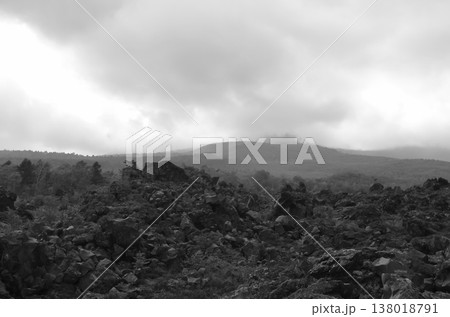 荒々しい溶岩地形が広がる鬼押出し園の風景 138018791