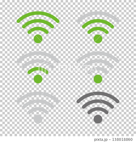 Radio wave icon illustration set Radio wave icon illustration set 138018860
