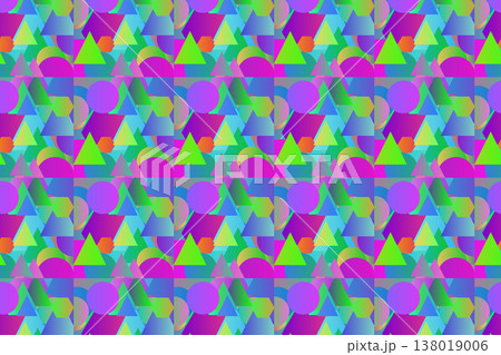 Vibrant triangle shapes abstract seamless pattern 138019006