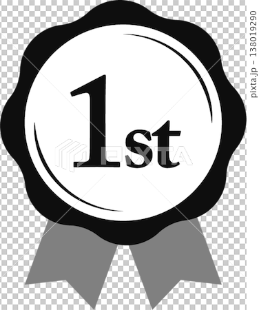 排名第一：獎章和瑤帶軍階圖標，編號 1，單色，黑白。 138019290