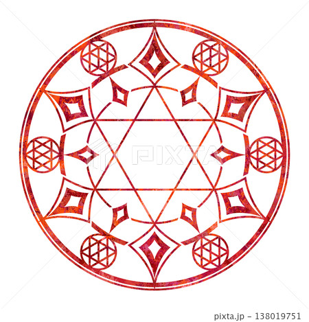 シンプルな魔法陣（赤） 138019751