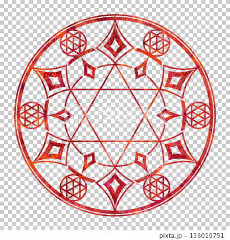 簡易魔法陣（紅色） 138019751