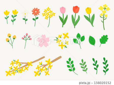 Vector illustration of a set of plant illustrations. 138020152