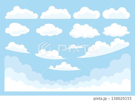 Vector illustration of a set of white clouds. Vector illustration of a set of white clouds. 138020155