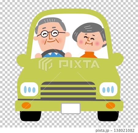 車を運転するシニアの夫婦 車を運転するシニアの夫婦 138021082