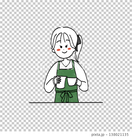 一名咖啡師女人的插圖 138021135
