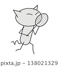 バドミントン！レシーブする猫 138021329