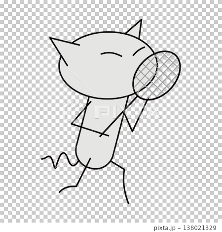 羽毛球!一隻貓正在接球。 羽毛球!一隻貓正在接球。 138021329