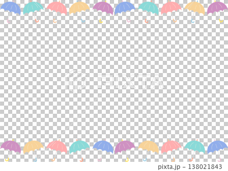 シンプルな傘のフレームイラスト｜傘,雨具,天気,梅雨 138021843