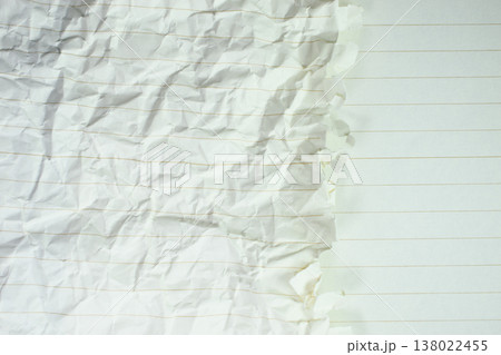 crumpled line paper texture background,  blank sheet notebook 138022455