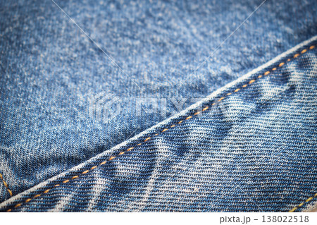seam of blue denim texture background, jean fashion style seam of blue denim texture background, jean fashion style 138022518