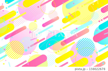 カラフルポップな抽象透過背景_横 138022678