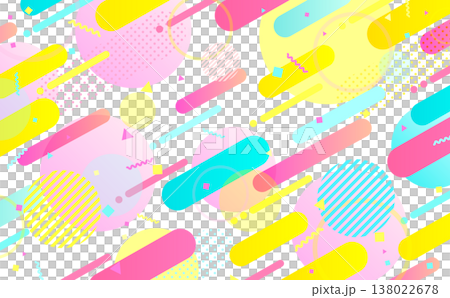 Colorful pop abstract transparent background_horizontal 138022678