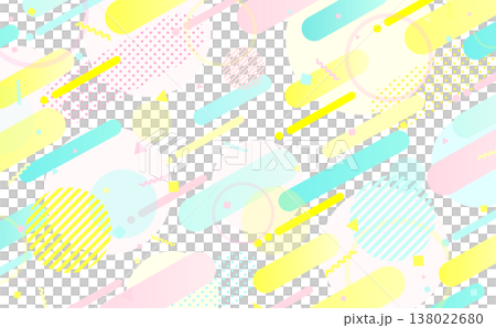 パステルポップな抽象透過背景_横 パステルポップな抽象透過背景_横 138022680