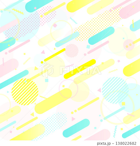 パステルポップな抽象透過背景_正方形 パステルポップな抽象透過背景_正方形 138022682