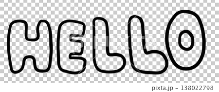 Hand writing HELLO letter outline for font, text, message, colouring book, words, typography, cute patch, sign, symbol, print, banner, sticker, emoji, icon, decoration, fridge magnet, greeting card Hand writing HELLO letter outline for font, text, message, colouring book, words, typography, cute patch, sign, symbol, print, banner, sticker, emoji, icon, decoration, fridge magnet, greeting card 138022798