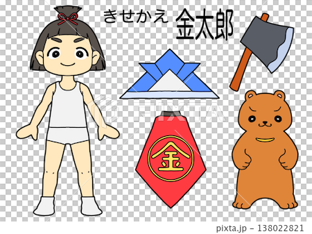 一款可愛的手繪風格金太郎換裝遊戲（彩色版） 138022821
