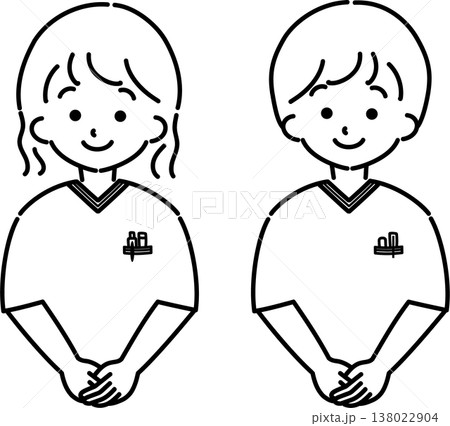 医療系スタッフ(線画) 138022904