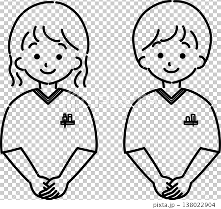 医療系スタッフ(線画) 138022904