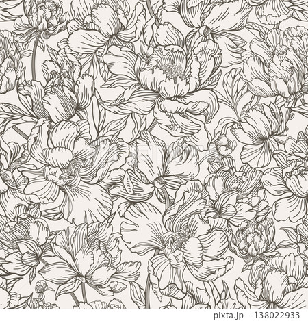 Seamless pattern with peonies Seamless pattern with peonies 138022933