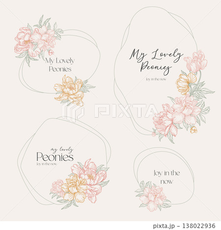 Collection of floral borders 138022936