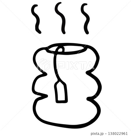 Hand drawn hot tea mug with tea bag outline for cafe, restaurant, drink menu, work from home, workloads, decoration, office workers, cafe, weekdays, weekends, stickers, caffeine, house, kitchenware Hand drawn hot tea mug with tea bag outline for cafe, restaurant, drink menu, work from home, workloads, decoration, office workers, cafe, weekdays, weekends, stickers, caffeine, house, kitchenware 138022961