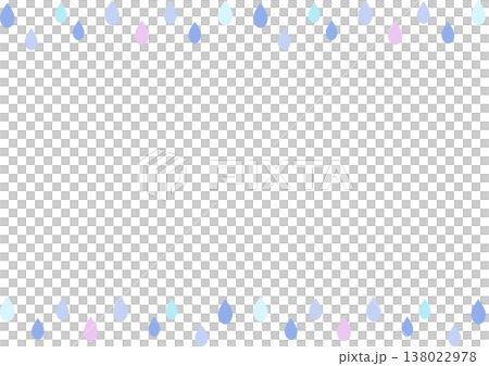 雨和雨滴的簡單邊框插圖 | 雨、雨滴、水滴、天氣 138022978