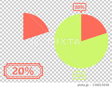Simple pie chart illustration 20% 138023036