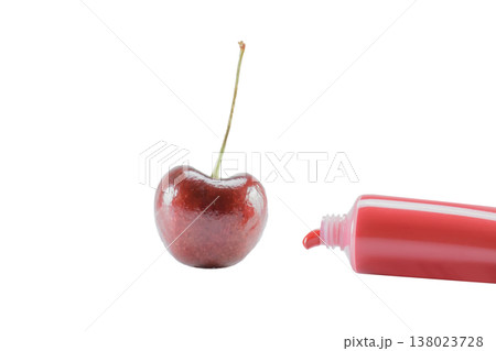 Red cherry and paint tube Red cherry and paint tube 138023728