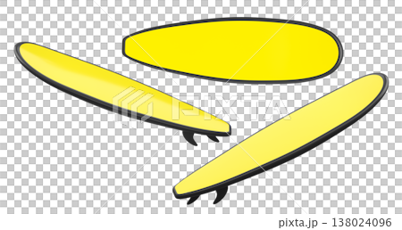 Set of surfboard for summer surfing on surf board on white background. 138024096