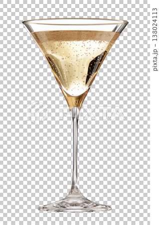 A filled champagne glass with golden bubbles isolated on white background, concept of celebration and elegance A filled champagne glass with golden bubbles isolated on white background, concept of celebration and elegance 138024113
