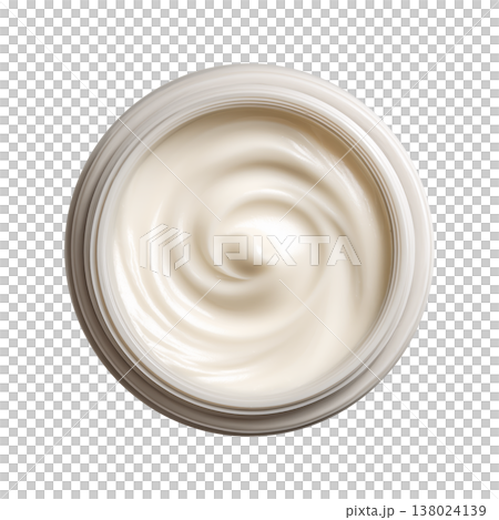 Creamy lotion or body butter in an open jar isolated on a white background, symbolizing skincare, hydration, softness and beauty Creamy lotion or body butter in an open jar isolated on a white background, symbolizing skincare, hydration, softness and beauty 138024139