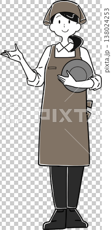 案内するアルバイト店員の全身イラスト 案内するアルバイト店員の全身イラスト 138024253