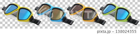 Set of diving mask and snorkel for snorkeling on white background. Set of diving mask and snorkel for snorkeling on white background. 138024355