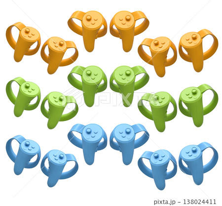 Virtual reality controllers for online gaming isolated on white background. 138024411